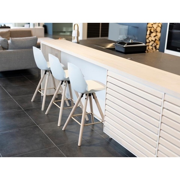 Stołek barowy Oslo biały high - ACTONA